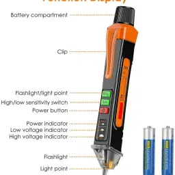 Non-Contact Dual AC Voltage Detector Test Pen Adjustable Sensitivity 12-1000v Digital Voltage Tester-image-31