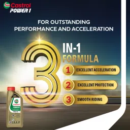 castrol POWER1 10W-40 4T Engine Oil for High Performance Bikes|3-in-1 Synthetic Technology|BS VI Ready Full-Synthetic Engine Oil image 3