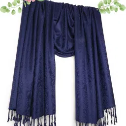 Self Design Viscose Men Dark Blue Fancy Scarf, Scarf, Stole-3