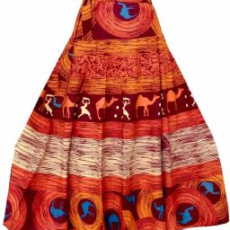 Women Printed Wrap Around Maroon Skirt-16