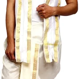 RAMESHWARAM FABRICS Dhoti for Men, Velcro Style Stitched Mens Silk Dhoti Pant Set, Free Size Solid Men Dhoti-image-14