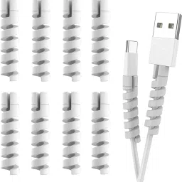 Omniverse Multipurpose 8 USB cable Protector Cable Protector (White) Cable Protector-image-13