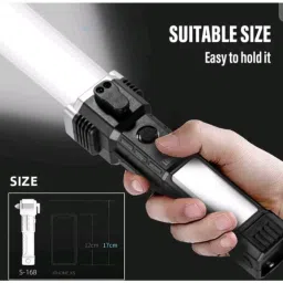 luxurium decor Rechargeable Hammer Torch with LED Flashlight and Emergency Glass Breaker Torch image 5