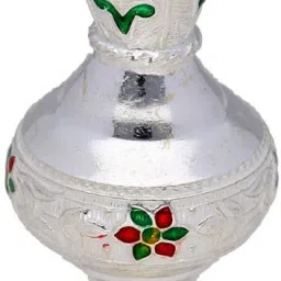 Enamel Silver Incense Stand Decorative Showpiece - 6.3 cm-image-24