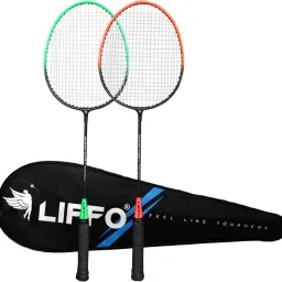 Aluminium Badminton Racket with Full-Cover Set (Multicolor) Pack of 2 Multicolor Strung Badminton Racquet-17