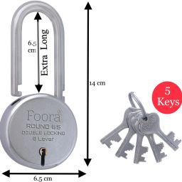 Round 65 LS with 5 Keys, Extra Long Shackle, Double Locking, 8 Lever U Lock-image-17