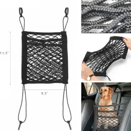 palay 3 LayerDog Net Between Car Seats,Barrier Backseat Mesh Net for Cars &Trunk Car Storage Bag image 3