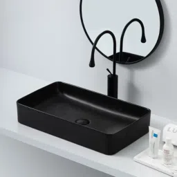 Table Top Wash Basin For Bathroom | Over Counter Wash Basin | Ceramic Bathroom Sink (24 x 14 x 5 Inch) Counter Top-image-40