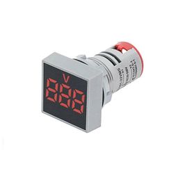 Red AC60-500V 22mm AD16-22FSV Square Frosted Surface LED Voltmeter Indicator Light image 1