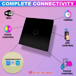 amiciSmart WIFI Switch, Smart Wall Switch With Touch Button Smart Switch image 2