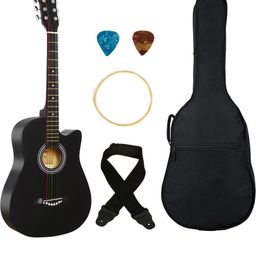 flipkart smartbuy 38C Classic black, 38 Acoustic Guitar Linden Wood Plastic Right Hand Orientation-picture-13