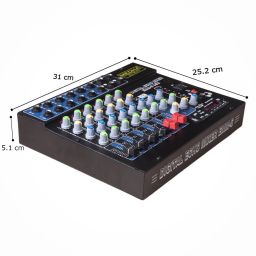 medha d.j. plus Professional 6-Channel Stereo Echo DJ Sound Mixer with USB ,BT for All Functions Analog Sound Mixer image 2