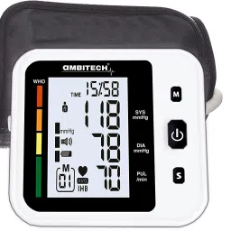 AMBITECH Digital Automatic Blood Pressure Monitor (Made in India) With USB Port and 2 Year Warranty Bp Monitor-12
