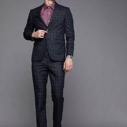 louis philippe Men Blazer and Trousers Checkered Suit-picture-42