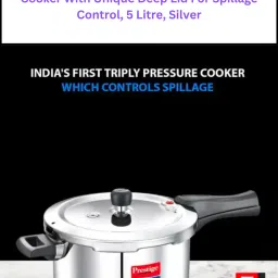 prestige Svachh Triply Outer Lid , With Unique Deep Lid For Spillage Control 5 L Induction Bottom Pressure Cooker image 2