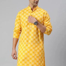 Men Printed Cotton Blend A-line Kurta-image-25