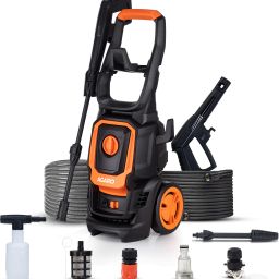 Alpha 1600W, 130 Bar, 7L/Min Flow Rate with Upright design Wheel, Car-Bike High Pressure Washer-image-2