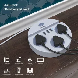 cilesis Multi Socket Power Plate with USB Charger & Mobile Holder 3 AC Sockets-33