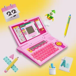 j k international Educational Laptop Computer Toy with Mouse for Kids Above 3 Years image 2