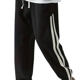 Men Striped Black Track Pants-picture-14