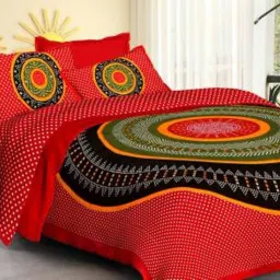210 TC Cotton Double Floral Flat Bedsheet-image-17