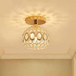LED 9 Watt K9 Crystal Ceiling Lamp, Golden, 7 Colors Light by Switching On/Off, Chandelier Ceiling Lamp-image-18