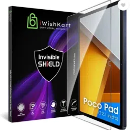 iWishKart Edge To Edge Screen Guard for Poco Pad 5G 12.1 Inch, Premium Military grade Edge to Edge Premium gorilla temper black glass screenguard with Self Installation Guide - Wet & Dry wipes, Dust Absorber [With Warranty] tab / tablet ka gilas cover | Premium Accessories-image-3