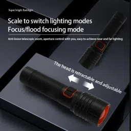 firstlike (ZOOMABLE METAL)5 Modes Flashlight, Super Bright Cree T6 LED Light Torch image 3