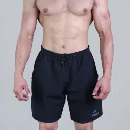 men's black swimming shorts with 2 pockets Solid Men Swim Bottom Black Swimsuit-image-61