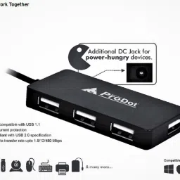 PRODOT Playy Plus 2.0 4-Port High Speed Playy Plus 2.0 High Speed USB Hub image 3