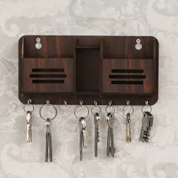Yoga Mudra with Mobile Stand Wood Key Holder-image-27