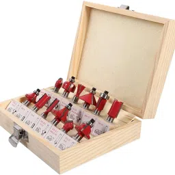 uptodatetools Router Bit, 12Pcs 8mm Shank Woodworking Cemented Carbide Router Cutter Bits Set Well Stored in Wood Carry Case Rotary Bit Set image 5