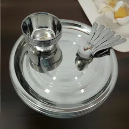 Pack of 18 Stainless Steel Dinner Set (6 Full Plates, 6 Bowls & 6 Spoons) – Perfect for Everyday Use Dinner Set-image-35