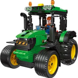 farm tractor building blocks set with pull back driver-1
