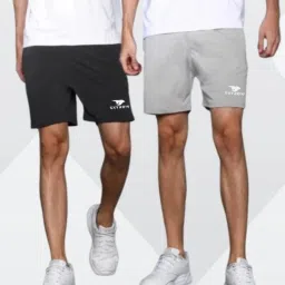 Pack of 2 Solid Men Multicolor Sports Shorts-image-71