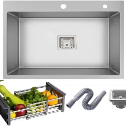 24 X 18 X 10 Handmade Kitchen Sink Tap Hole Single Bowl Sound Proof Under Mount Stainless Steel_M118 Vessel Sink-image-40