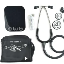 Dishan Digital Talking One Touch Operation Presser Checking Monitor, Large Screen & C-Type USB Cable With Classic II Duo Stethoscope, Bp Monitor image 4