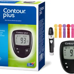 Glucometer + 1 lancing device + 5 Coloured lancets, Glucometer-19