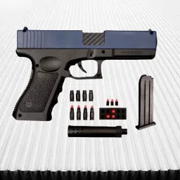Pistol With Soft Bullet, Silencer, Cartridge Plastic Shell Ejection Gun for Kids Guns & Darts-image-19