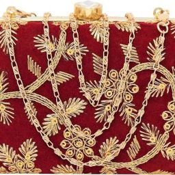 Casual, Formal, Party, Sports Maroon Clutch - Mini-image-70