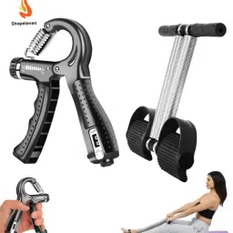 Double Spring Tummy Trimmer & Hand Grip Set for Fitness and Strength For Home Fitness Accessory Kit Kit-11