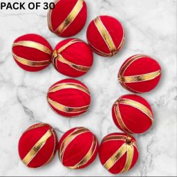 30pcs Red Woolen Gota Balls for DIY Crafts, Diwali, Pooja & Home Decoration-image-96
