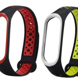 Epaal Replacement Nike Style TPU Silicon Strap Compatible with Mi Band 4 & Mi Band 3 - Red & Green Smart Band Strap Smart Band Strap-image-29
