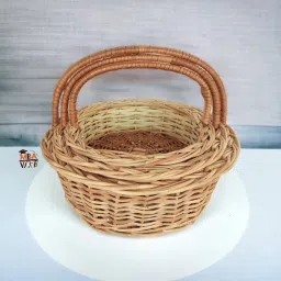 Round Handle Wicker basket/Gift Hamper/ Wooden storage/Fruits&Vegitables set of3 Wooden Fruit & Vegetable Basket-0
