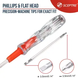 sceptre Reversible Tester with CR-V Alloy Steel Screwdriver for Circuit Test Analog Voltage Tester image 3