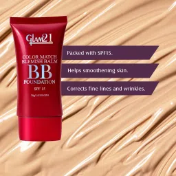 glam21 Color Match BB Foundation SPF15 Dual Purpose Foundation & Sunscreen| Non-greasy Foundation image 3