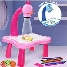 Electric Projector Drawing Desk for Kids, Painting Toy Set with Slides-16