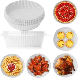100Pcs Air Fryer Disposable Paper Liner, Non-Stick Parchment Paper Plate Tray Air Fryer-image-26