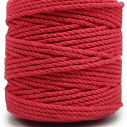 knottycord 3 Ply/Twisted Macrame (100 Meters, 4mm) Cotton Cord/Dori Thread for Macrame DIY, Carfts and Other Projects (Red) image 2