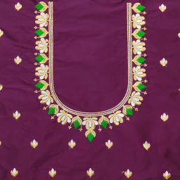 Unstitched Art Silk Blouse Material Embroidered-image-66